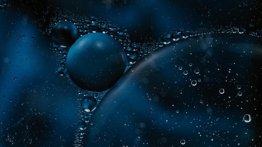 Dark blue bubbles abstract