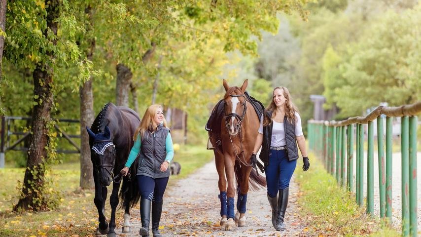 Horse and two women